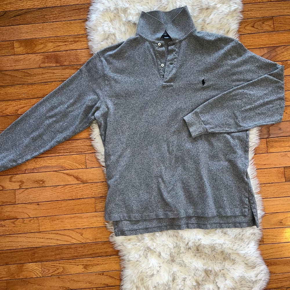 Ralph Lauren Gray Long Sleeve Polo Shirt